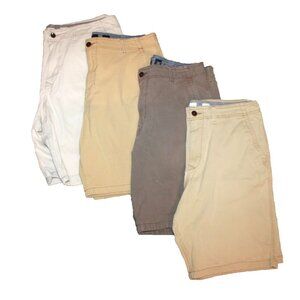 Lot of 4 Lucky Brand Chino Shorts Men's Khaki Size 36 Regular Fit 36x10